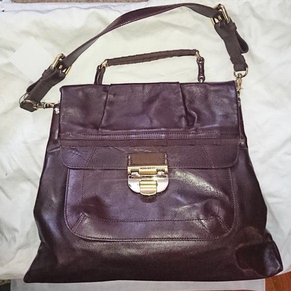 Nina Ricci Liane Raisin Lambskin Bag - Picture 4 of 7